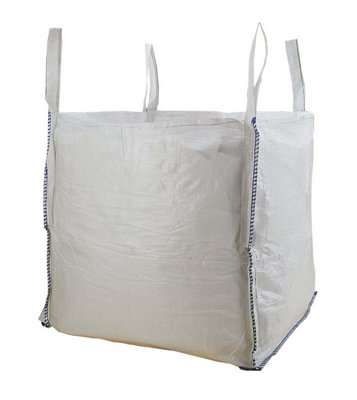 5 x Standard 1000KG heavy duty FIBC, Size 90x90x90cm with 4 lifting handles for garden waste & building materials