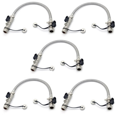 5 x Straight 15mm Filling Loop with Check Valve and Two Stop Valves ...