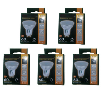 5 X TCP LED GU10 5.5W WARM WHITE DIMMABLE BULB SPOTLIGHT DOWNLIGHT 60W ...