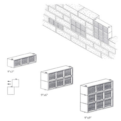 5 x Terracotta Combination Air Brick Vents 9" x 3" for Air Flow Ventilation - 5