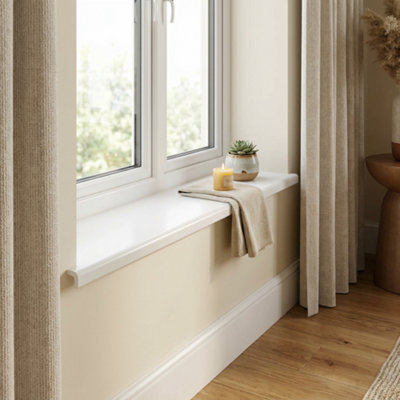 5 x uPVC Bullnose Window Board, Internal Window Sill Capping, White ...