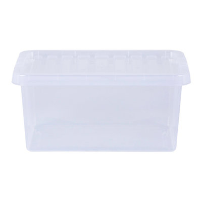 5 x Wham Crystal 11L Stackable Plastic Storage Box & Lid Clear - 3