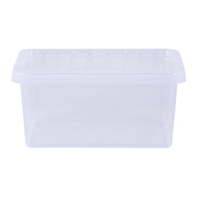 5 x Wham Crystal 11L Stackable Plastic Storage Box & Lid Clear
