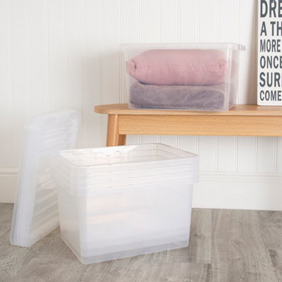 25L Silver Plastic Storage Box