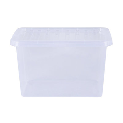 5 x Wham Crystal 25L Stackable Plastic Storage Box & Lid Clear - 3