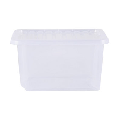 5 x Wham Crystal 28L Stackable Plastic Storage Box & Lid Clear - 3