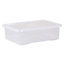 5 x Wham Crystal 32L Stackable Plastic Storage Box & Lid Clear