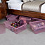 5 x Wham Crystal 32L Stackable Plastic Storage Box & Lid Tint Dusky Orchid