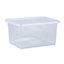 5 x Wham Crystal 37L Stackable Plastic Storage Box & Lid Clear