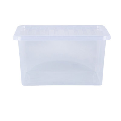 5 x Wham Crystal 37L Stackable Plastic Storage Box & Lid Clear - 3