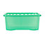 5 x Wham Crystal 45L Stackable Plastic Storage Box & Lid Tint Leprechaun Green