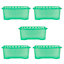 5 x Wham Crystal 45L Stackable Plastic Storage Box & Lid Tint Leprechaun Green