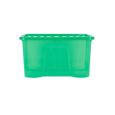 5 x Wham Crystal 60L Stackable Plastic Storage Box & Lid Tint Leprechaun Green - 3