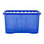 5 x Wham Crystal 60L Stackable Plastic Storage Box & Lid Tint Spectrum Blue