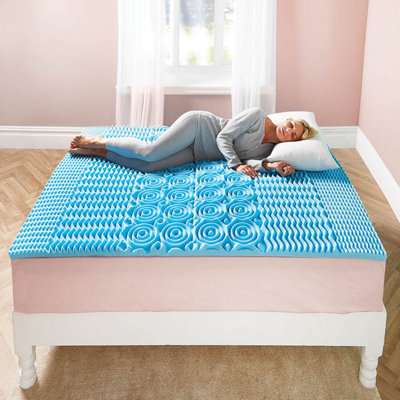 Releep 2-Inch Cooling Gel Memory Foam Mattress Topper - Full Size, 5-Zone Pain Relief, CertiPUR-US