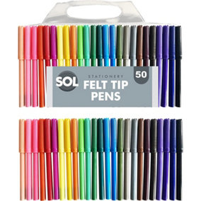 50 Felt Tips Colouring Pens for Adults & Kids - Felt Tip Pens for Children - Drawing Coloured Pens Felt Pens, Colouring Pens