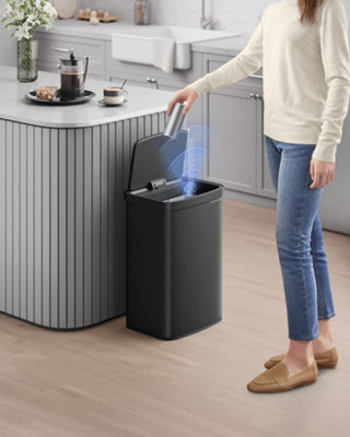 50 L MOTION SENSOR KITCHEN BIN, STEEL, CARBON FILTERS, SOFT CLOSE