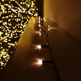 50 LED 5m Premier Christmas Indoor Outdoor Multi Function Battery Operated String Lights with Timer in Vintage Gold