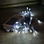 50 LED 5m Premier Christmas Outdoor Multi Function Battery Lights with Timer & Clear Cable in Cool White