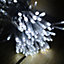 50 LED 5m Premier Christmas Outdoor Multi Function Battery Lights with Timer & Clear Cable in Cool White