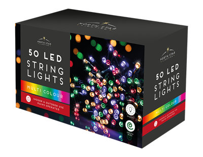 50 Led Mains String Lights - Multicoloured