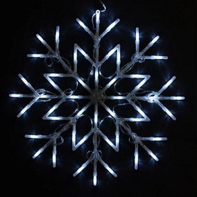 50 Led Window Snowflake Fairy Christmas Party Xmas Light Cool White