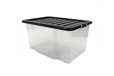 50 Litre 50L with Black Lid x5