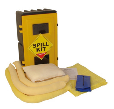 50 Litre Chemical Hazmat Spill Kit in a Durable Wall Cabinet