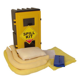 50 Litre Chemical Hazmat Spill Kit in a Durable Wall Cabinet