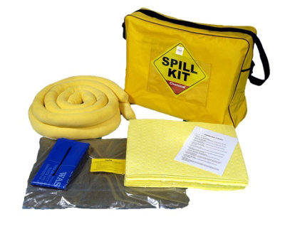 50 Litre Chemical/Universal Spill Kit with a Clay Drain Pad in a Shoulder Bag