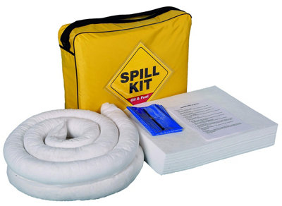 50 Litre Oil and Fuel Kit Bag Spill Kit, Complete with Absorbent Pads and Socks.