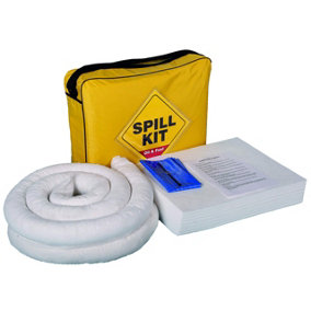 50 Litre Oil and Fuel Kit Bag Spill Kit, Complete with Absorbent Pads and Socks.