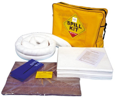 50 Litre Oil and Fuel Performance Spill Kit in a Shoulder Bag with Clay Drain Mat