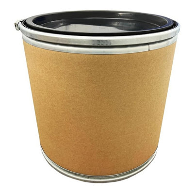 50 Litre Strong Brown Cardboard Open Top Fibre Shipping Drum Keg Storage Barrel With Lever Lock & Lid