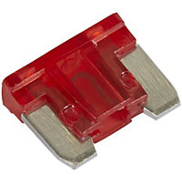 50 PACK 10A Automotive Micro Blade Fuse Pack - 2 Prong Vehicle Circuit Fuses