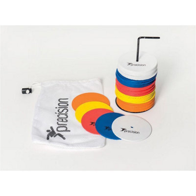 50 PACK 10cm Mixed Colour Flat Rubber Pitch Marker Discs Ultra Slim Outdoor DIY at B&Q