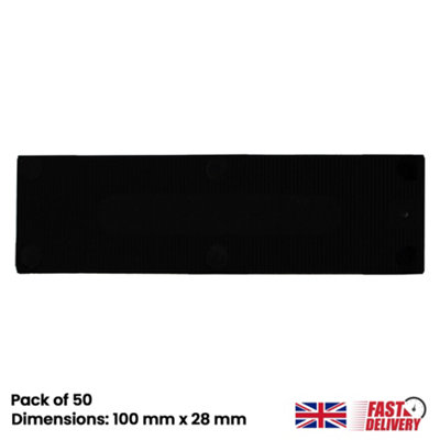 50 Pack Black Broadfix Plastic Window and Glazing Packers Spacers 2mm Flat Spacers Frame Fixing