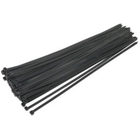 50 PACK Black Cable Ties - 650 x 12mm - Nylon 66 Material - Heat Resistant