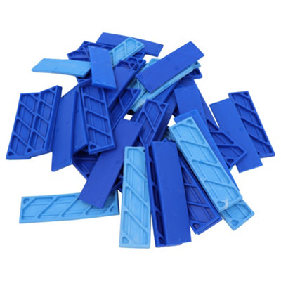 50 Pack Blue Plastic Window and Glazing Packers Spacers 5mm Thick Flat ...