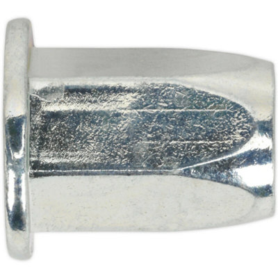 50 Pack M8 x 1.25mm Full Hex Rivet Nuts - Durable Zinc Plated Inserts