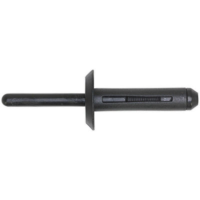 50 Pack of Black PVC Plastic Rivets - 6.3mm x 25.2mm Compression Snap ...