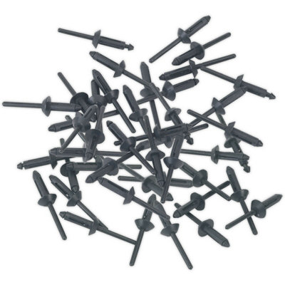 50 Pack of Durable 5mm x 15.8mm Black PVC Compression Snap Rivets for DIY Projects