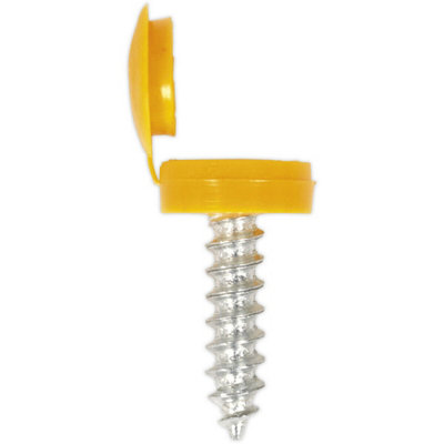 50 Pack of Yellow Number Plate Screws - 4.2 x 19mm