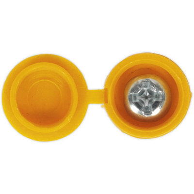 50 Pack of Yellow Number Plate Screws - 4.2 x 19mm