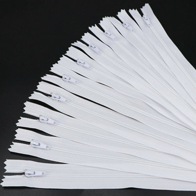 50 Pack White 9 Inch Upholstery Zips Nylon Coil Open Ended Zippers for ...