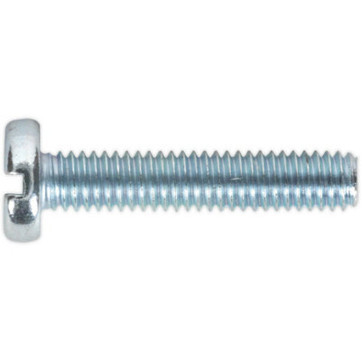 50 Pack Zinc Pan Head Slotted Machine Screws M4 x 20mm - Durable DIN 85 Quality