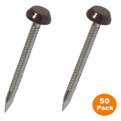 50 Pcs UPVC Panel Pins 30mm Poly Top Pins Nails Plastic Headed Fascia ...