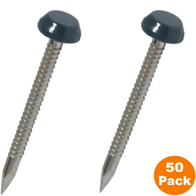 50 Pcs UPVC Panel Pins 40mm Poly Top Pins Nails Plastic Headed Fascia ...