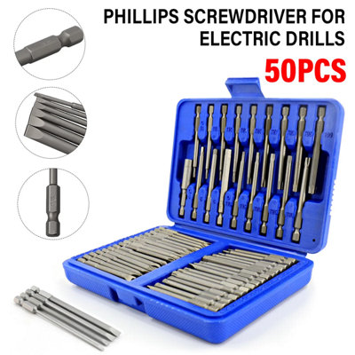 50 Piece Screwdriver Bit Set , Hex, Star and Security Bits, Extra Long ...