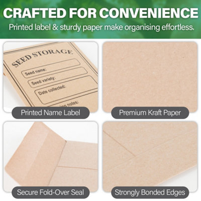 50 Seed Envelopes Small Brown Paper Packets Ideal for Seed Saving ...
